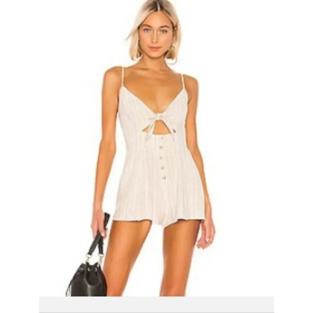 Majorelle Andrea Mauve Linen Tie Front Linen Romper Women’s Sz XS